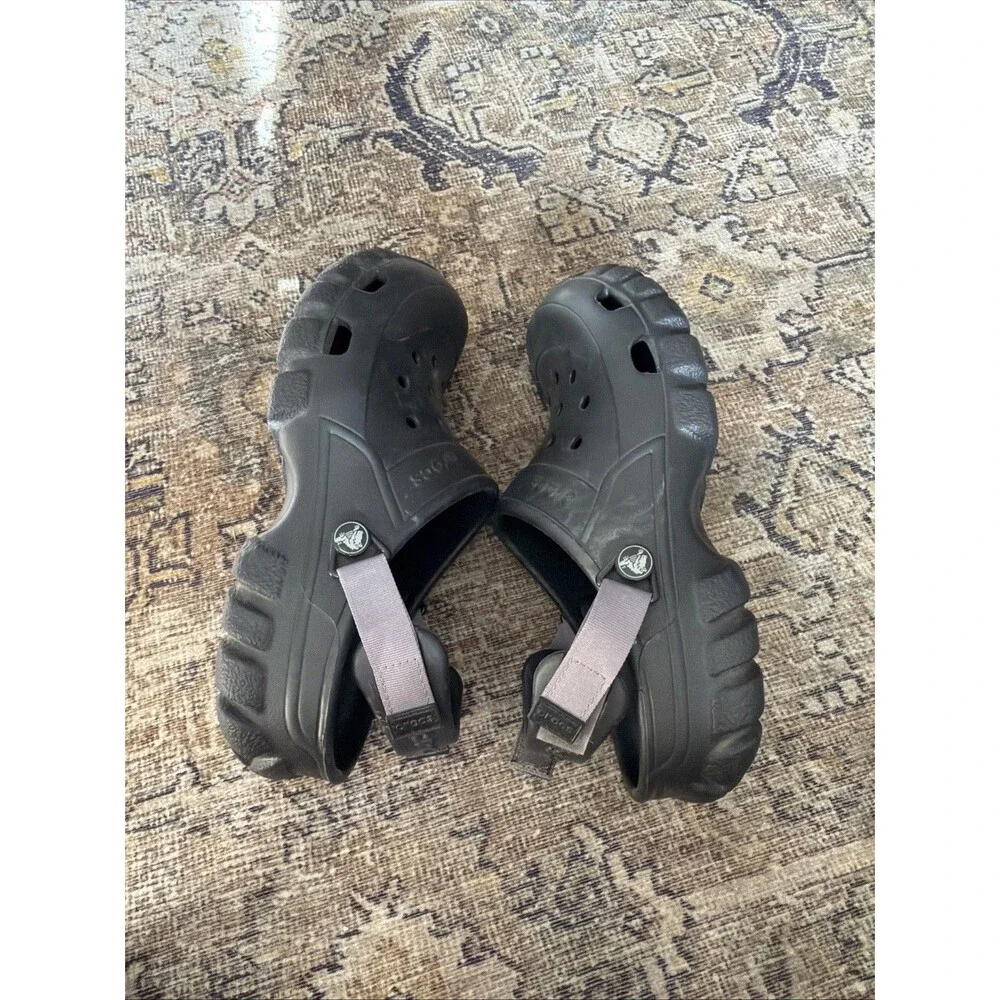 Crocs Classic All-Terrain Clogs Black Adjustable Strap Mens 7 Womens 9 206340